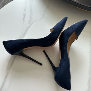 Jimmy Choo Romy 100 Blue Suede Heels